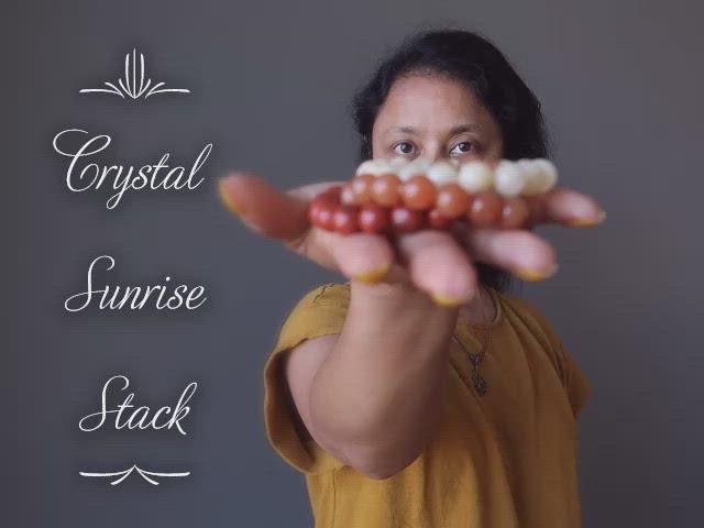 video on crystal sunrise stack bracelets