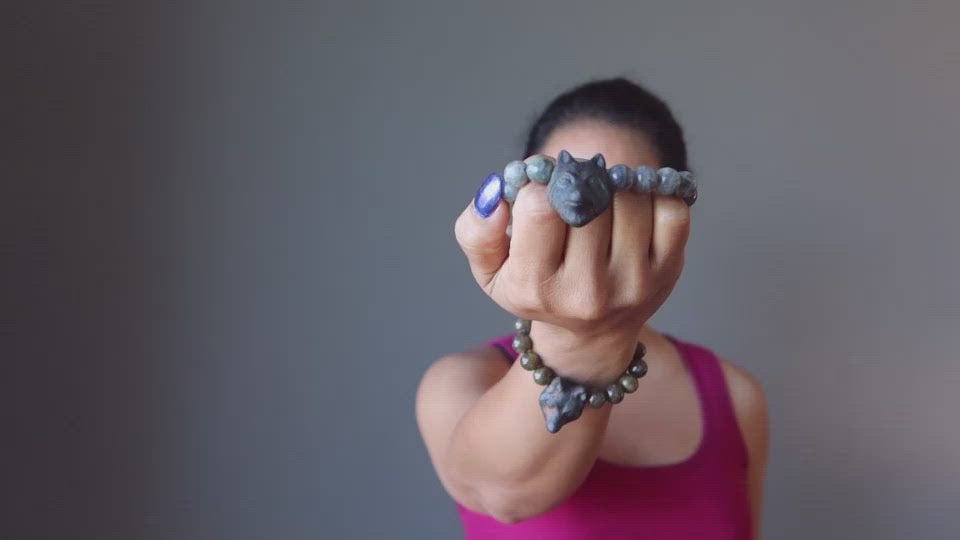 labradorite wolf bracelet video