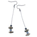 angelite Hopi bean and wood bead dangling earrings