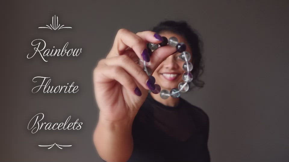 video on rainbow fluorite bracelets
