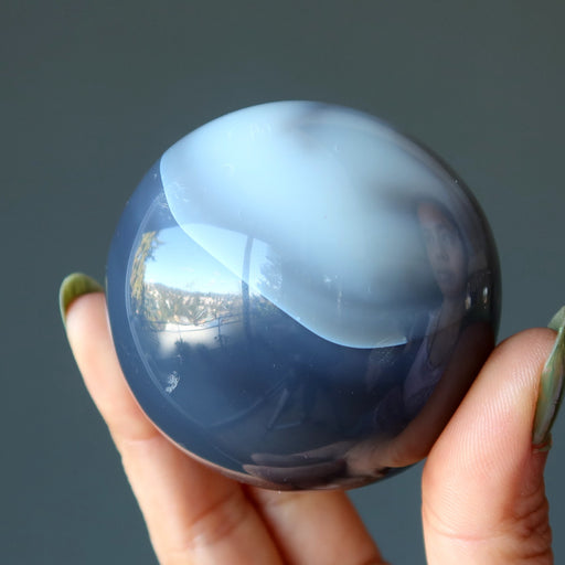 blue lace agate sphere