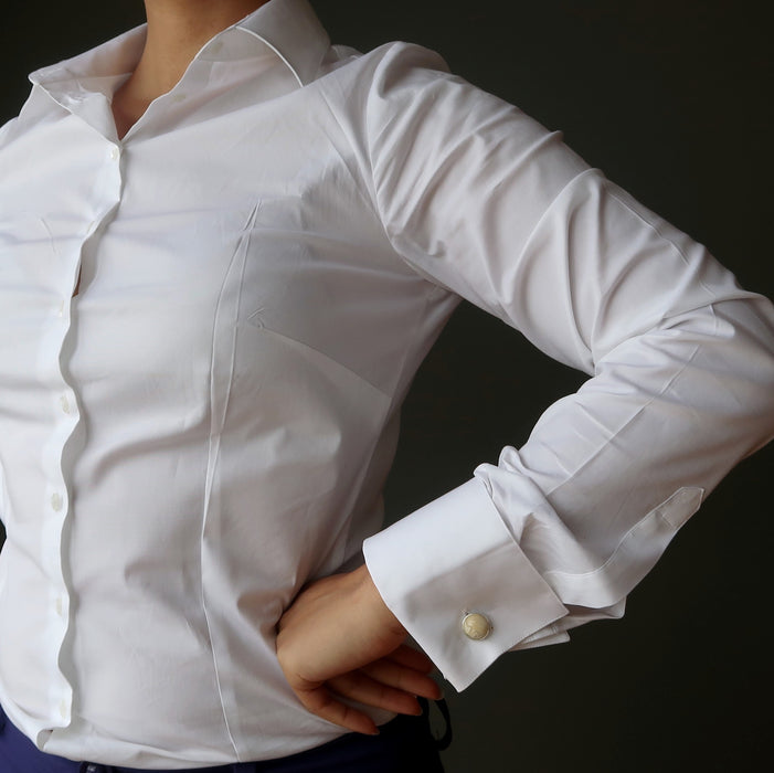 crazy lace agate cufflinks on french cuff shirt