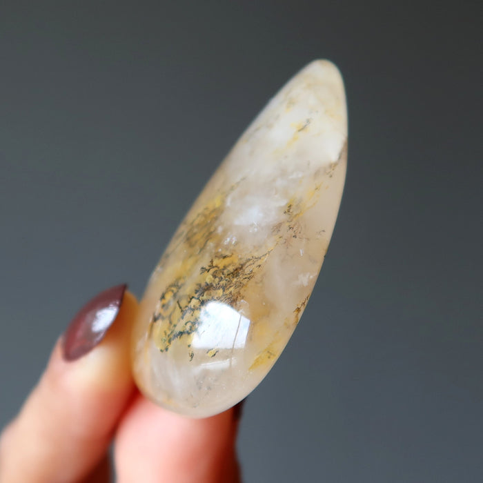 Dendritic Agate Pocket Stone Cabochon Sun Drop