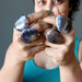 woman wearing 4 dendritic agate rings