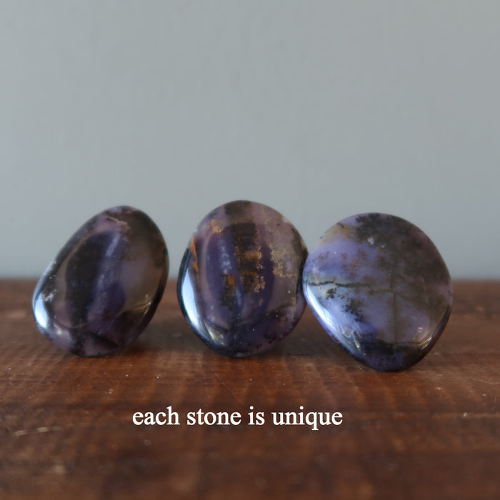 purple dendritic agate rings