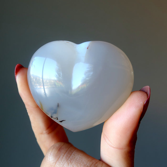 white agate heart