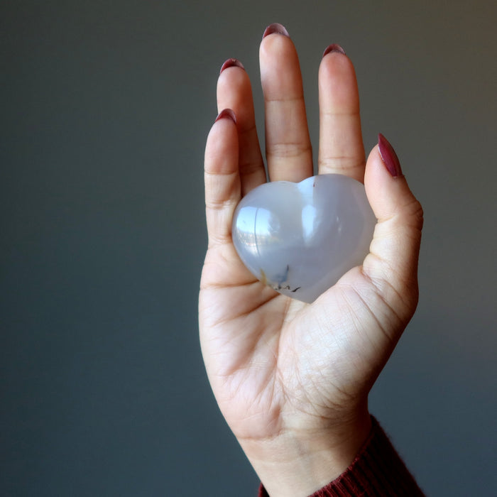 white agate heart