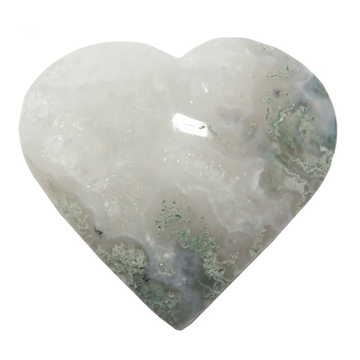 light moss agate heart