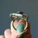 moss agate wire wrapped ring