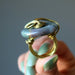 moss agate gold wire ring