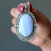 blue lace agate oval sterling silver pendant