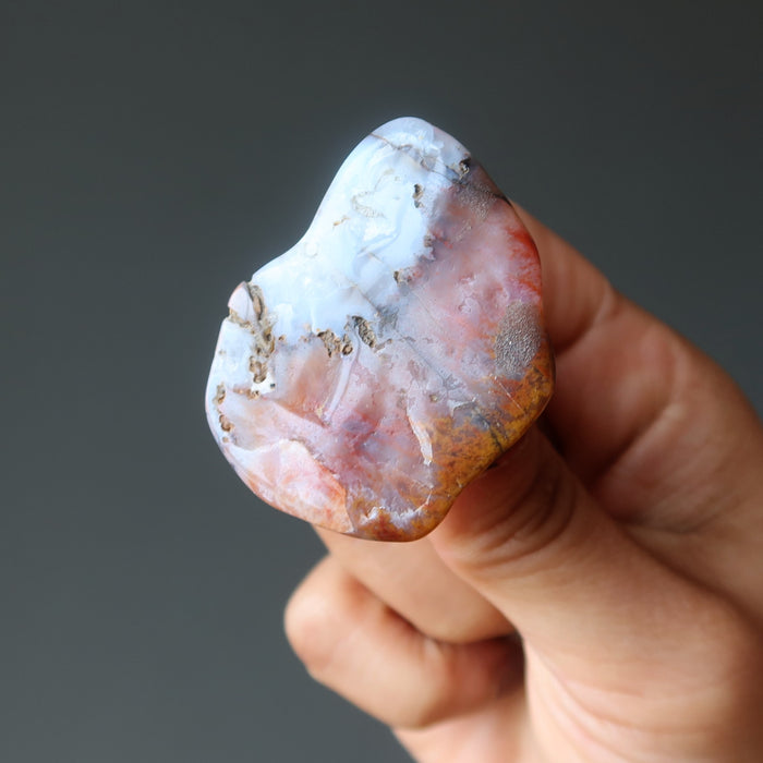 Red Agate Pendant Rough Tumble Bolo Charm