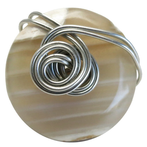 white agate wire ring
