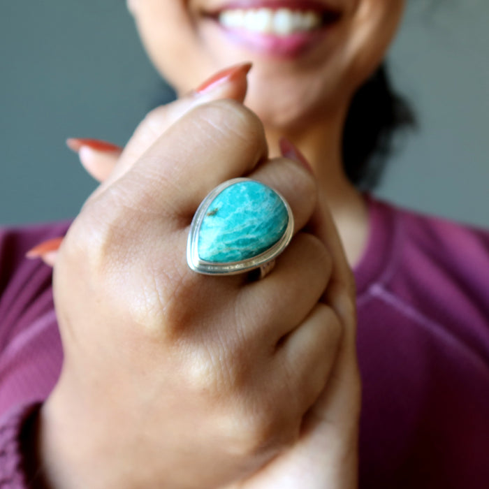 Amazonite Stone Ring