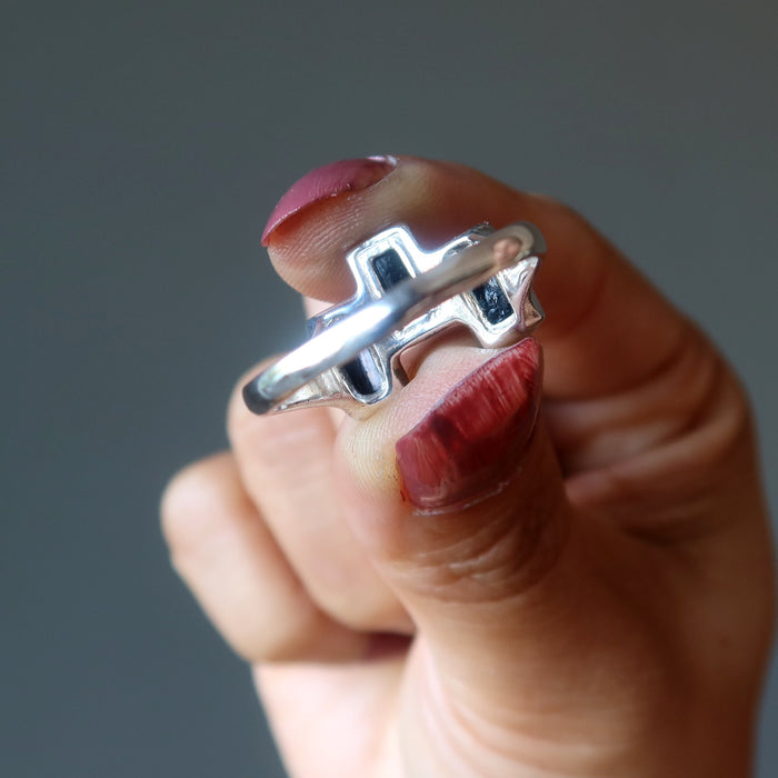 Rectangular Amber Ring 