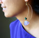 model wearing Amethyst Malachite Earrings
