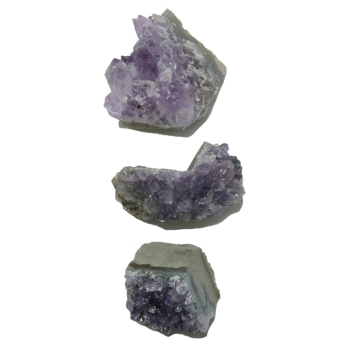 3 amethyst geodes