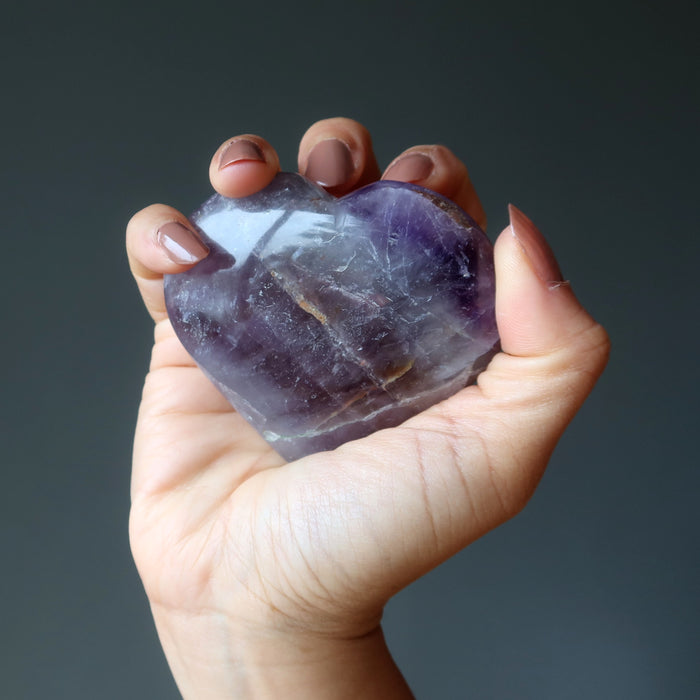 amethyst crystal heart