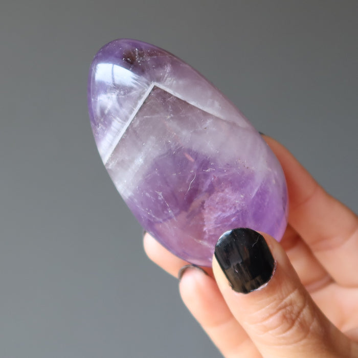 Amethyst Polished Stone Blissful Chevron Standing Crystal