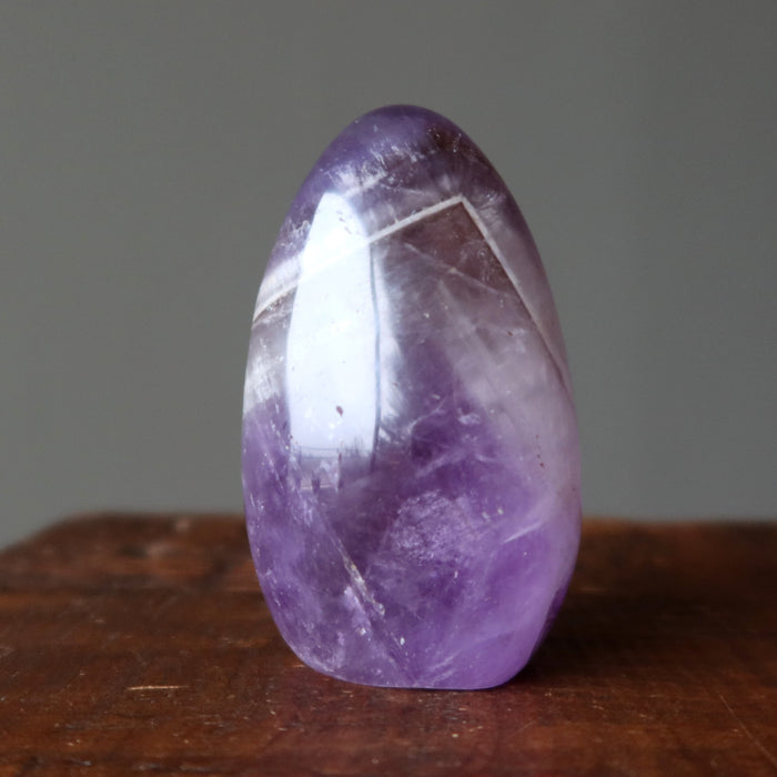 Amethyst Polished Stone Blissful Chevron Standing Crystal