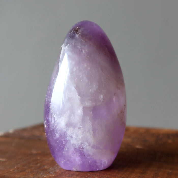 Amethyst Polished Stone Blissful Chevron Standing Crystal