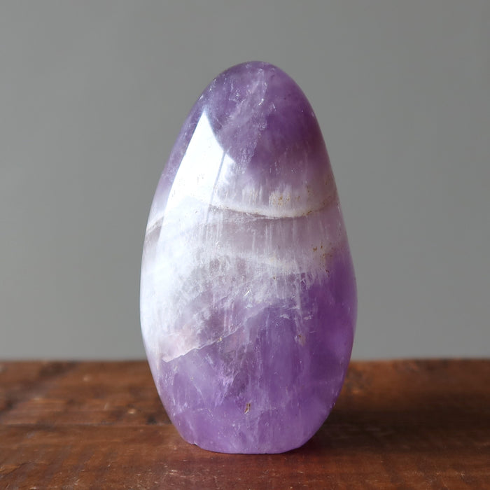 Amethyst Polished Stone Blissful Chevron Standing Crystal