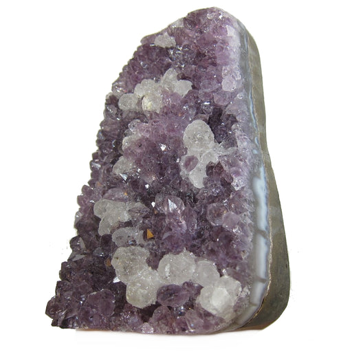 display standing 3.8"X2.5"X2" purple Amethyst with calcite cluster