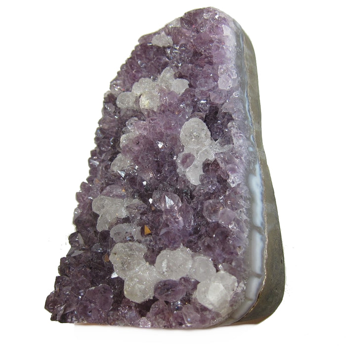 display standing 3.8"X2.5"X2" purple Amethyst with calcite cluster