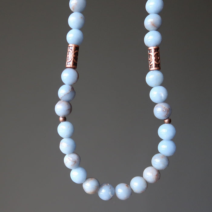 beaded angelite necklace