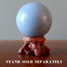 angelite sphere on fancy wood display stand, stand sold separately