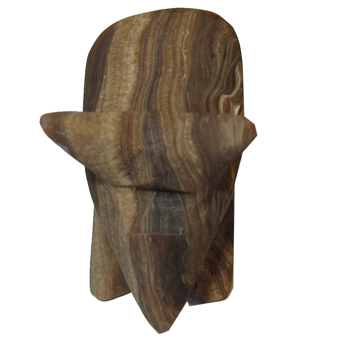 Aragonite Dinosaur Big Brown Swirl Triceratops Gemstone Figurine