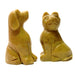 Animal Set 09 Cat Dog Yellow Jasper Stone Carving Pair - I Dig Crystals