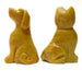 Animal Set 09 Cat Dog Yellow Jasper Stone Carving Pair - I Dig Crystals