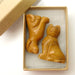 Animal Set 09 Cat Dog Yellow Jasper Stone Carving Pair - I Dig Crystals