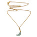 aquamarine crescent moon pendant on gold necklace