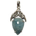 aquamarine rainbow moonstone sterling silver bird pendant