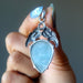 aquamarine rainbow moonstone sterling silver bird pendant