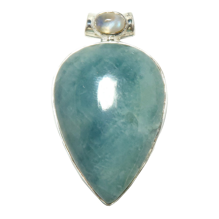 aquamarine and rainbow moonstone pendant