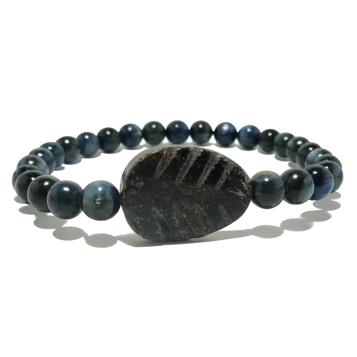 Arfvedsonite Leaf shape and Blue Kyanite Bracelet 