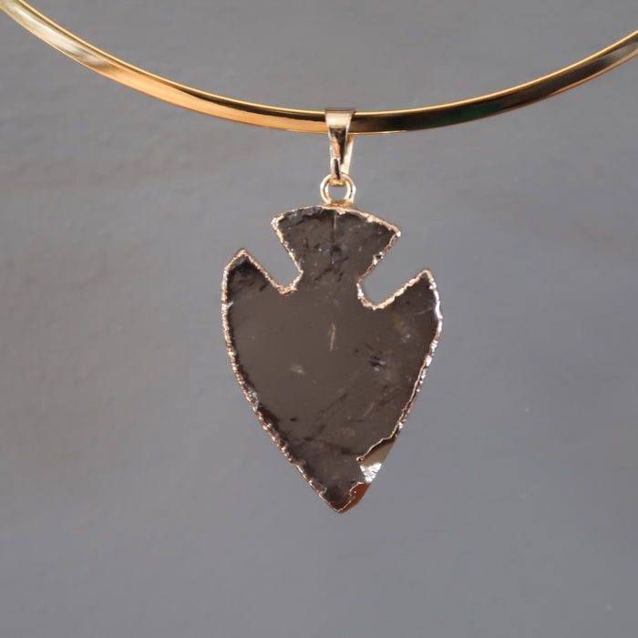smoky quartz arrowhead pendant
