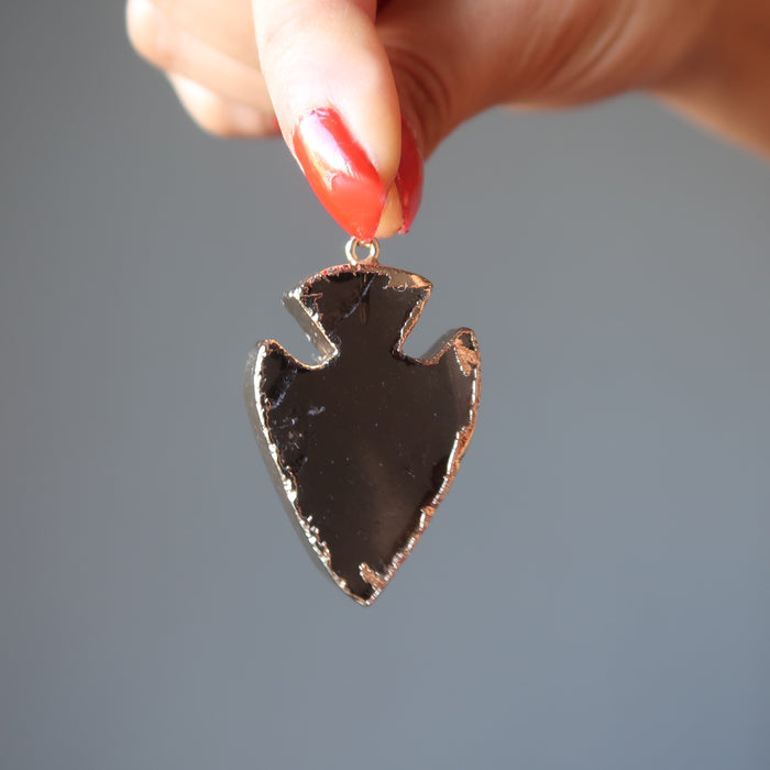 smoky quartz arrowhead pendant