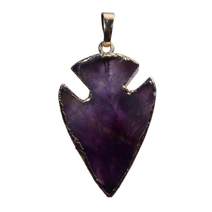 2 x 1 to 2.3 x 1 inches purple Arrowhead Amethyst Pendant