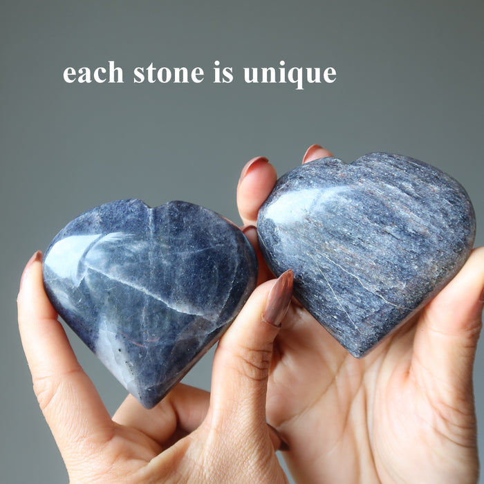 dark blue aventurine hearts