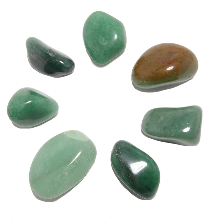 green aventurine tumbled stone set of 7