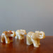 three Golden Aventurine Elephant Figurines