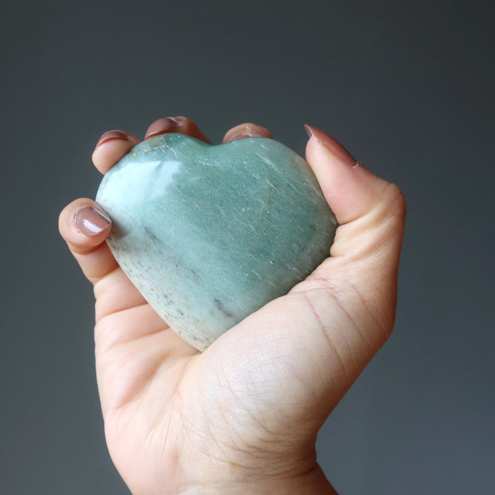Green Aventurine Heart Rich Rugged Love Stone