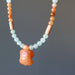 red and green aventurine turtle necklace