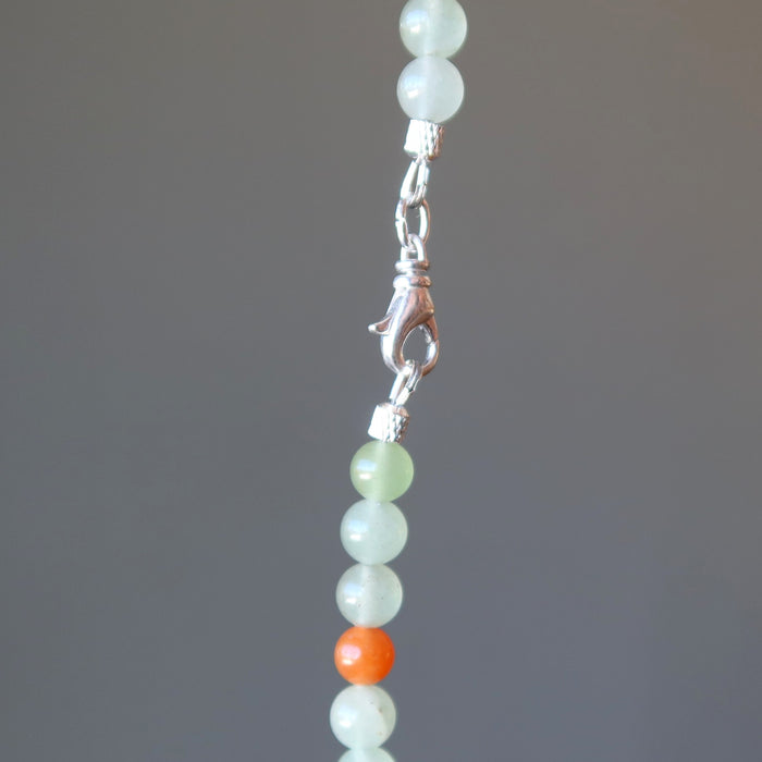 red and green aventurine turtle necklace