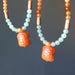 red and green aventurine turtle necklaces
