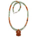 red and green aventurine turtle necklace